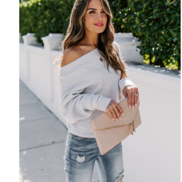 JULIA Off Shoulder Thermal Knit Sweater - Picture 6 of 8